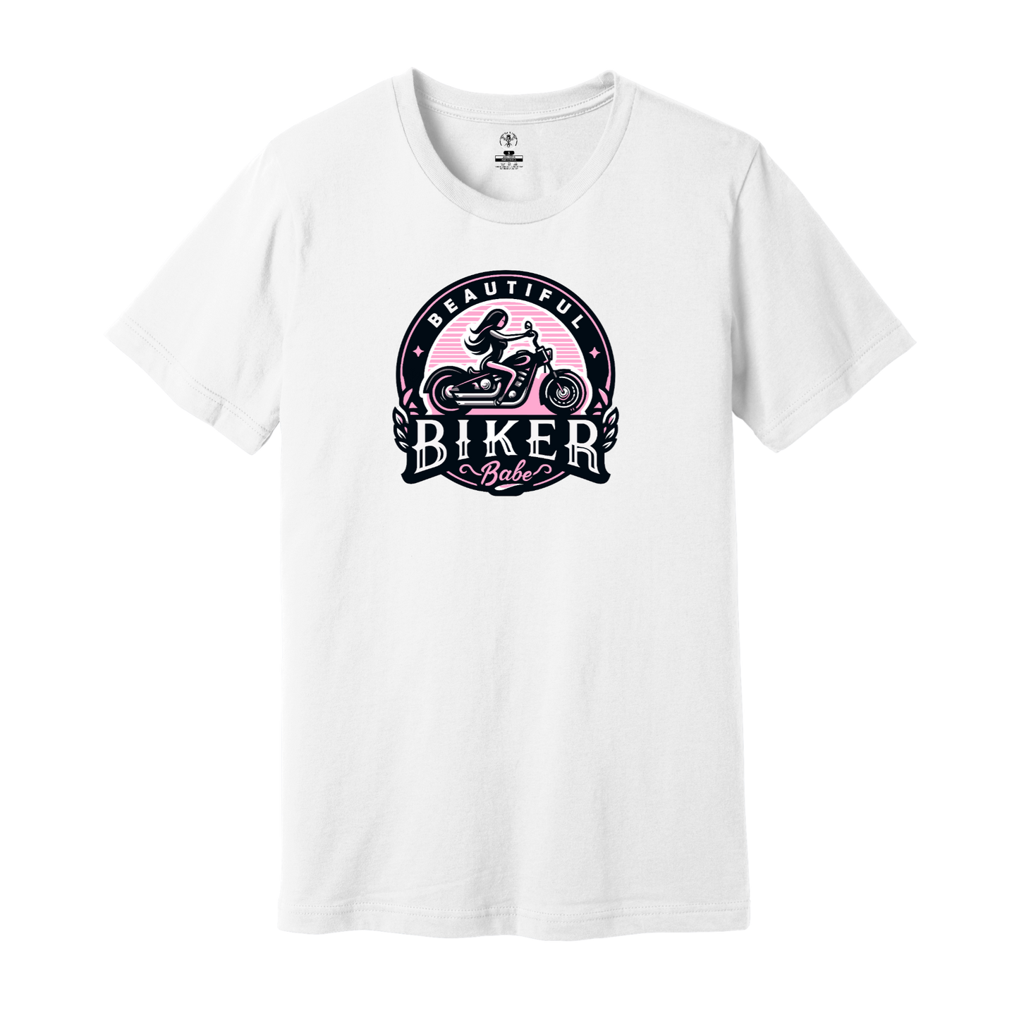 Beautiful Biker Babe Emblem Tee