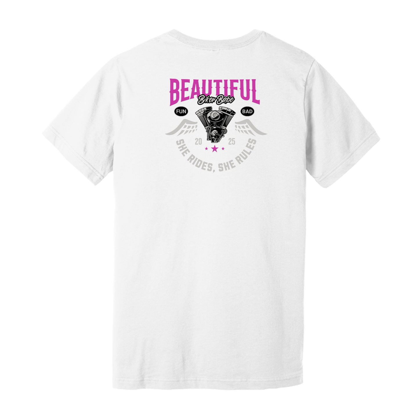 She Rides, She Rules - Beautiful Biker Babe Tee