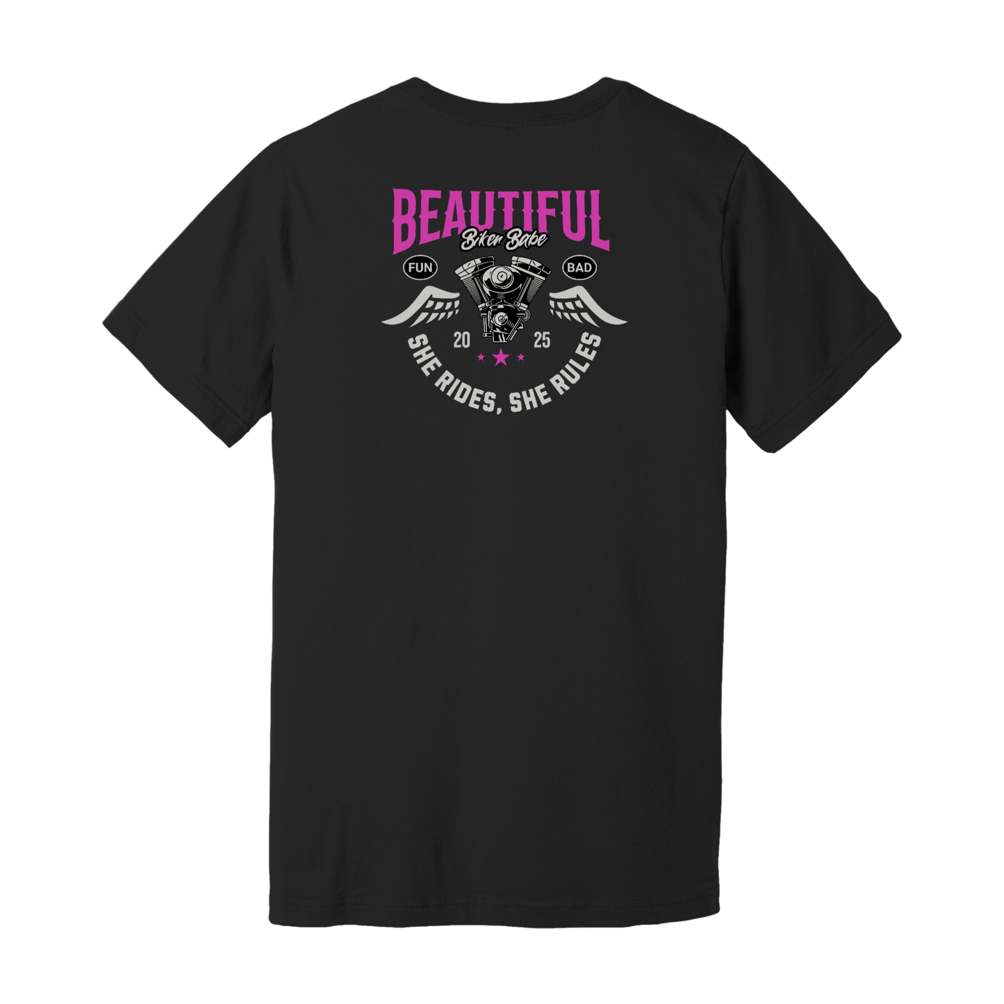 She Rides, She Rules - Beautiful Biker Babe Tee