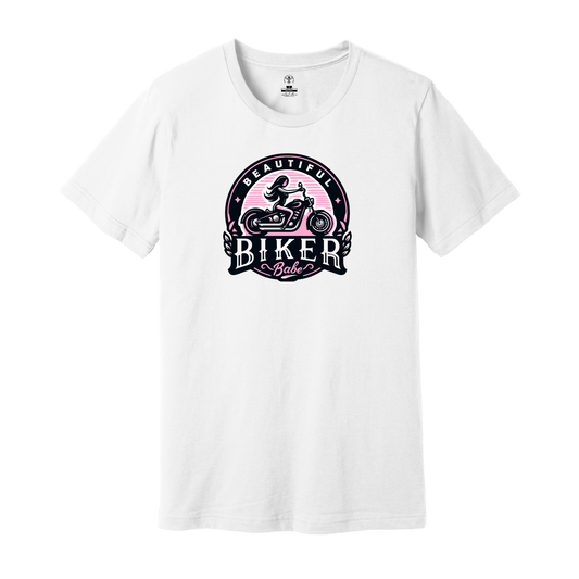 Beautiful Biker Babe Emblem Tee