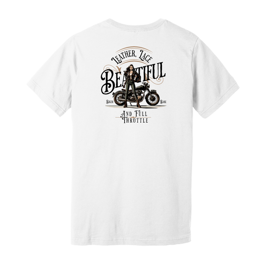 Leather & Lace - Biker Babe Elegance Tee